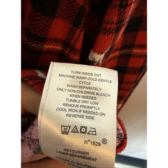 Lauren Ralph Lauren Womens Large Plaid Flannel Sleep Top Monogram Nightshirt‎ - Picture 4 of 9